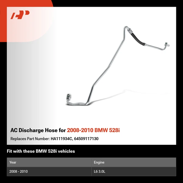 AC Discharge Hose for 2008-2010 BMW 528i