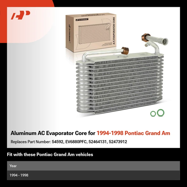 Aluminum AC Evaporator Core for 1994-1998 Pontiac Grand Am