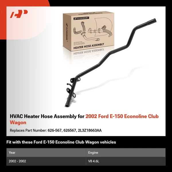 HVAC Heater Hose Assembly for 2002 Ford E-150 Econoline Club Wagon
