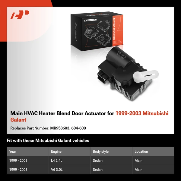 Main HVAC Heater Blend Door Actuator for 1999-2003 Mitsubishi Galant