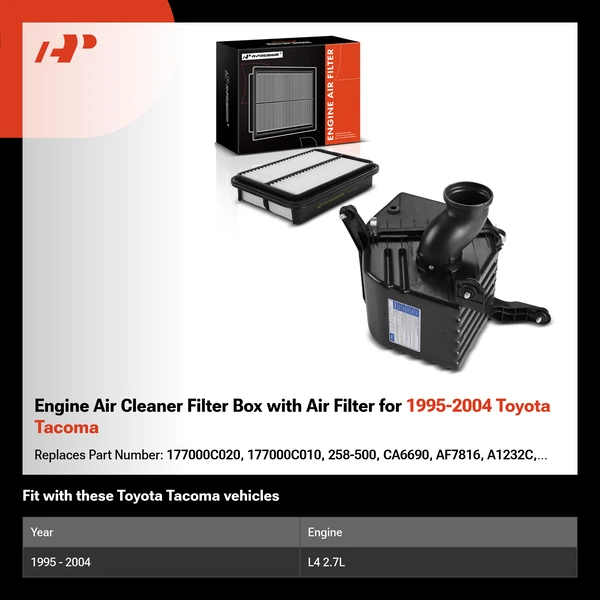 Engine Air Cleaner Filter Box with Air Filter for 1995-2004 Toyota Tacoma