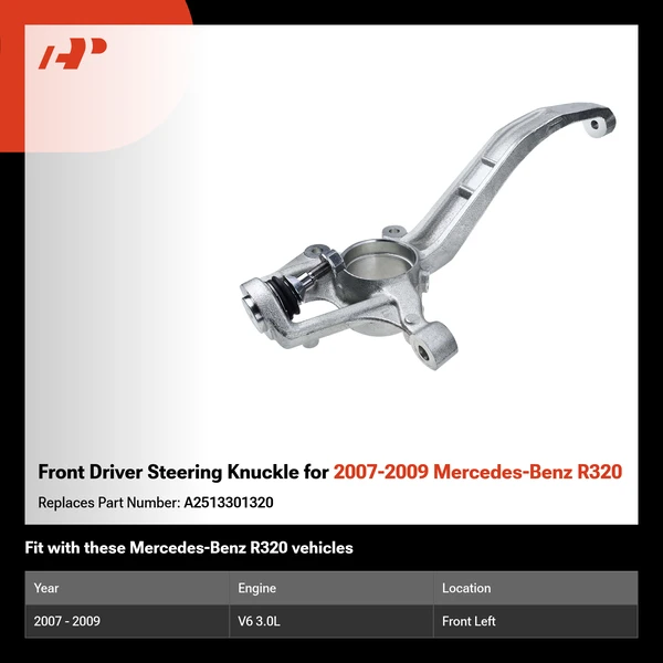 Front Driver Steering Knuckle for 2007-2009 Mercedes-Benz R320