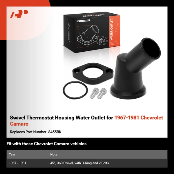 Swivel Thermostat Housing Water Outlet for 1967-1981 Chevrolet Camaro
