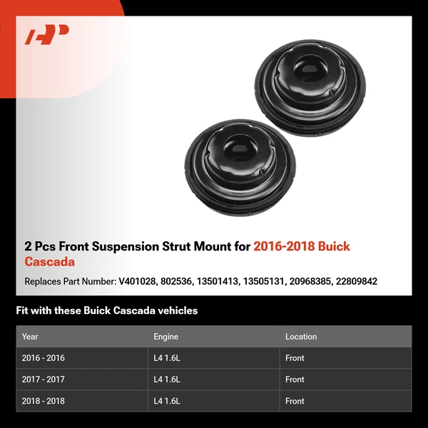 2 Pcs Front Suspension Strut Mount for 2016-2018 Buick Cascada
