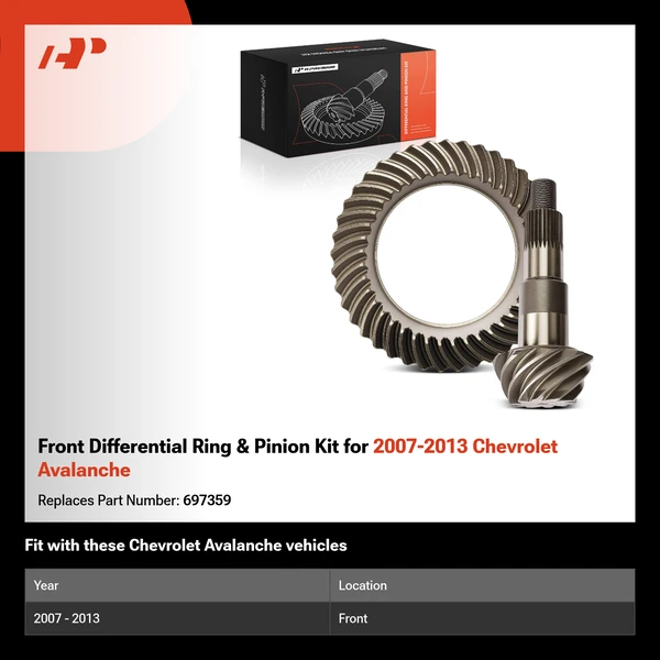 Front Differential Ring & Pinion Kit for 2007-2013 Chevrolet Avalanche