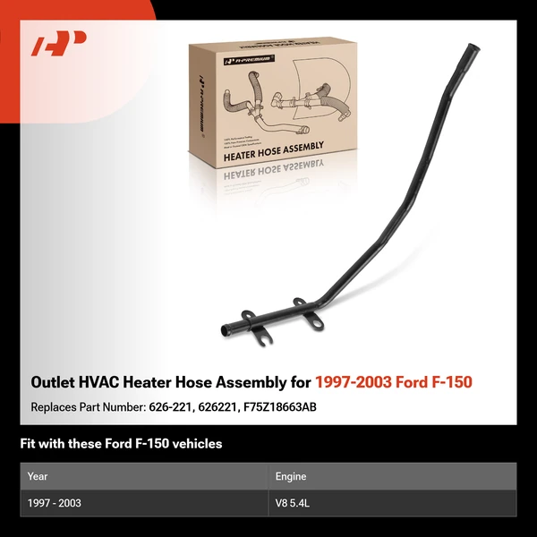 Outlet HVAC Heater Hose Assembly for 1997-2003 Ford F-150