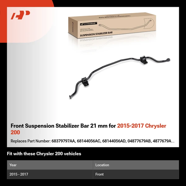 Front Suspension Stabilizer Bar 21 mm for 2015-2017 Chrysler 200