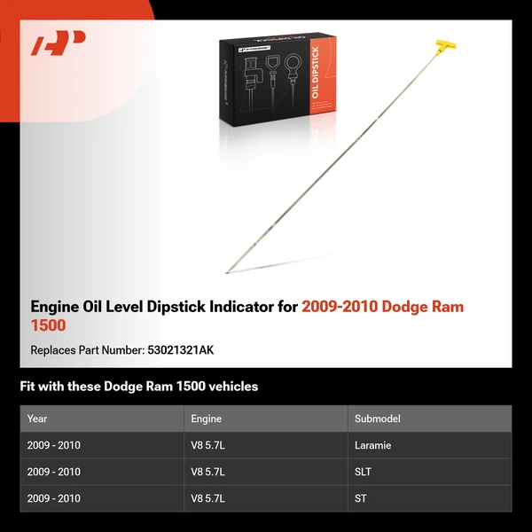 Engine Oil Level Dipstick Indicator for 2009-2010 Dodge Ram 1500