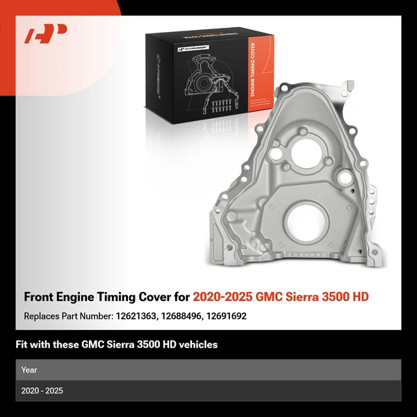 Front Engine Timing Cover for 2020-2025 GMC Sierra 3500 HD