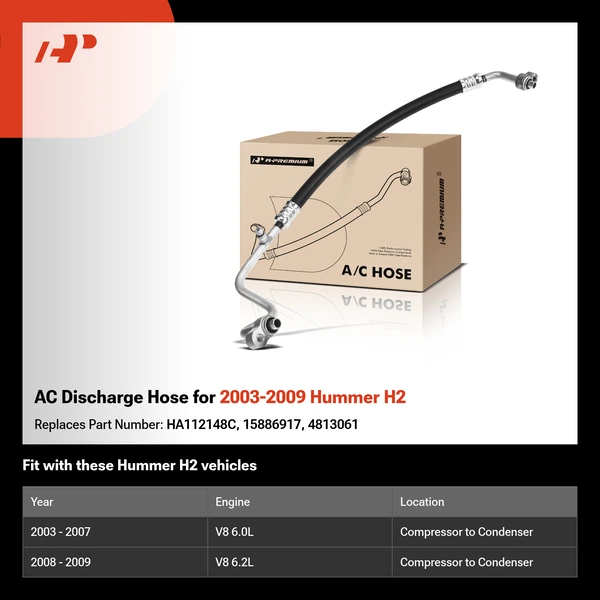 AC Discharge Hose for 2003-2009 Hummer H2