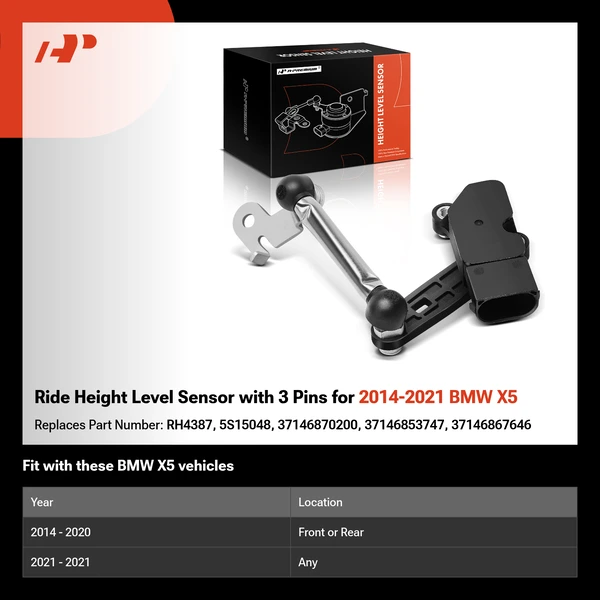 Ride Height Level Sensor with 3 Pins for 2014-2021 BMW X5
