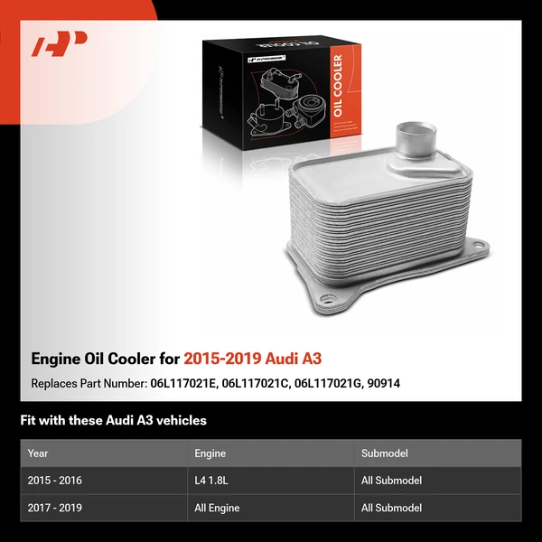 Engine Oil Cooler for 2015-2019 Audi A3
