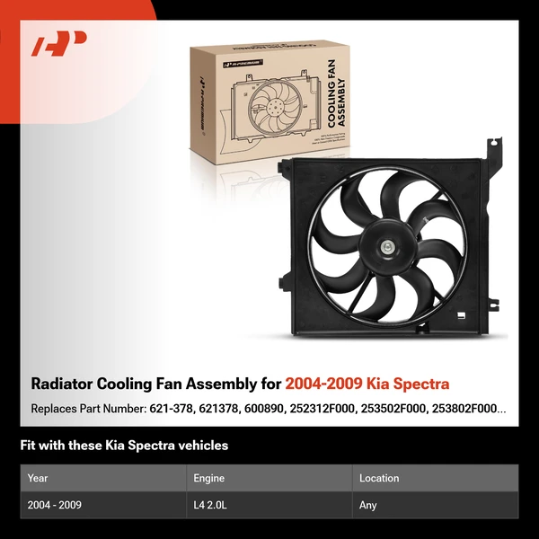Radiator Cooling Fan Assembly for 2004-2009 Kia Spectra