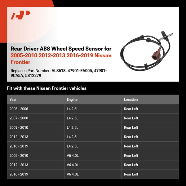 Front Driver ABS Wheel Speed Sensor for 2001-2003 Acura CL