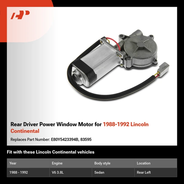 Rear Driver Power Window Motor for 1988-1992 Lincoln Continental