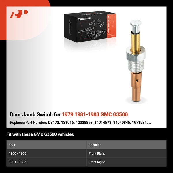 Door Jamb Switch for 1979 1981-1983 GMC G3500