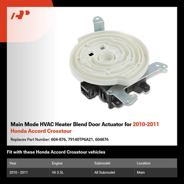 Main Mode HVAC Heater Blend Door Actuator for 2010-2011 Honda Accord Crosstour