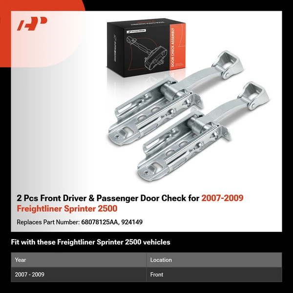 2 Pcs Front Driver & Passenger Door Check for 2007-2009 Freightliner Sprinter 2500