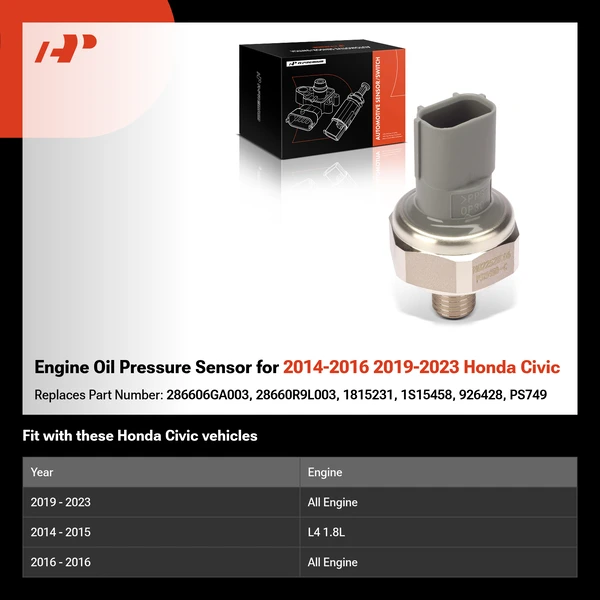 Engine Oil Pressure Sensor for 2014-2016 2019-2023 Honda Civic