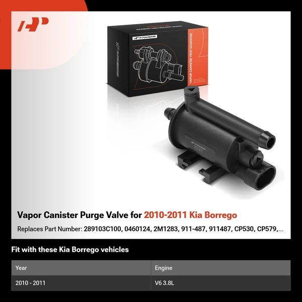 Vapor Canister Purge Valve for 2010-2011 Kia Borrego