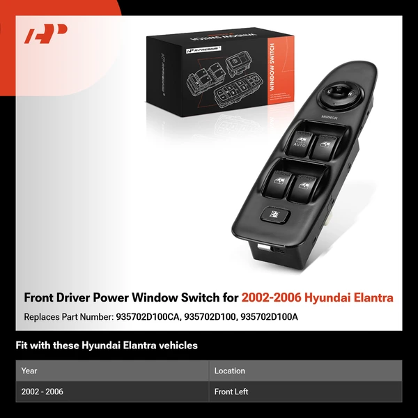 Front Driver Power Window Switch for 2002-2006 Hyundai Elantra