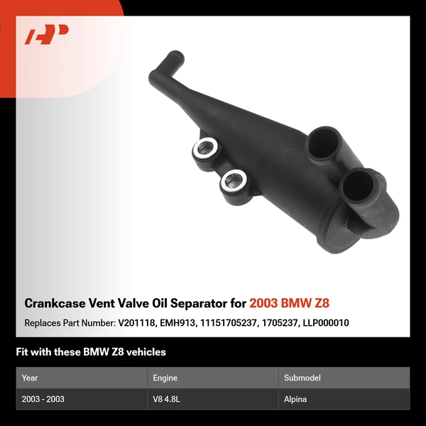 Crankcase Vent Valve Oil Separator for 2003 BMW Z8