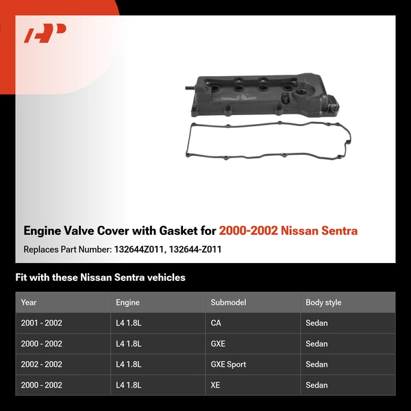 Engine Valve Cover with Gasket for 2000-2002 Nissan Sentra