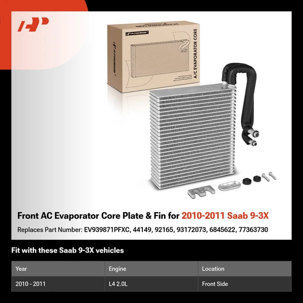 Front AC Evaporator Core Plate & Fin for 2010-2011 Saab 9-3X