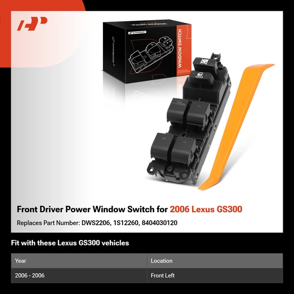 Front Driver Power Window Switch for 2006 Lexus GS300