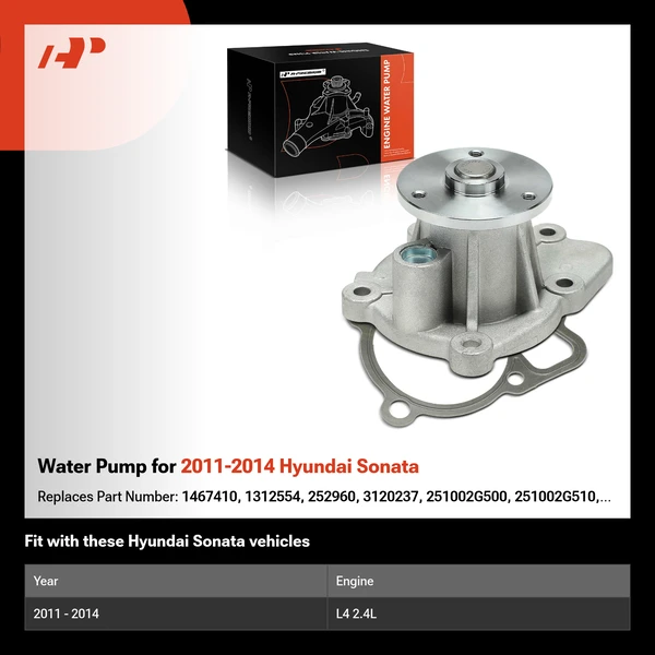 Water Pump for 2011-2014 Hyundai Sonata