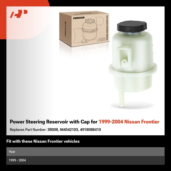 Power Steering Reservoir with Cap for 1999-2004 Nissan Frontier