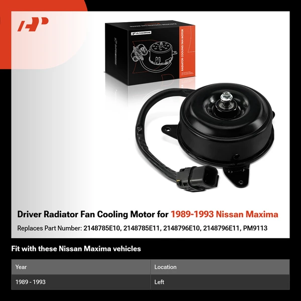 Driver Radiator Fan Cooling Motor for 1989-1993 Nissan Maxima