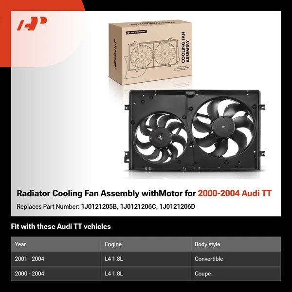 Radiator Cooling Fan Assembly withMotor for 2000-2004 Audi TT