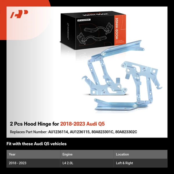 2 Pcs Hood Hinge for 2018-2023 Audi Q5