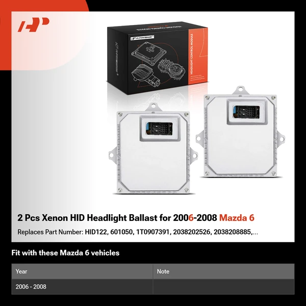 2 Pcs Xenon HID Headlight Ballast for 2006-2008 Mazda 6