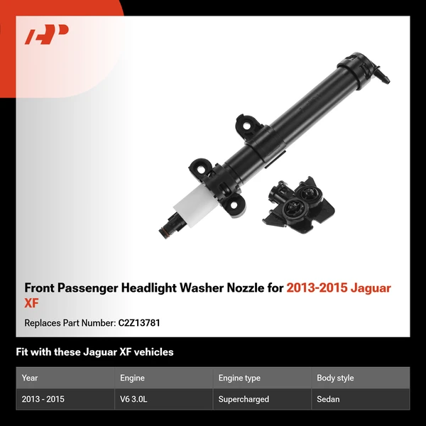 Front Passenger Headlight Washer Nozzle for 2013-2015 Jaguar XF