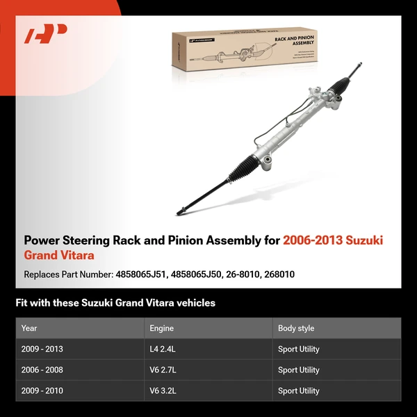 Power Steering Rack and Pinion Assembly for 2006-2013 Suzuki Grand Vitara