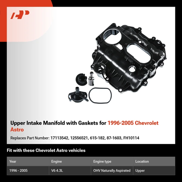 Upper Intake Manifold with Gaskets for 1996-2005 Chevrolet Astro