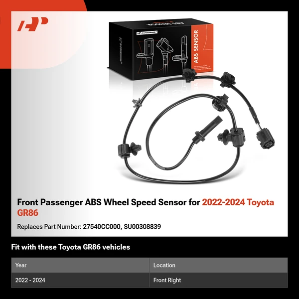 Front Passenger ABS Wheel Speed Sensor for 2022-2024 Toyota GR86
