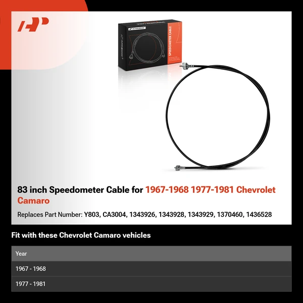 83 inch Speedometer Cable for 1967-1968 1977-1981 Chevrolet Camaro