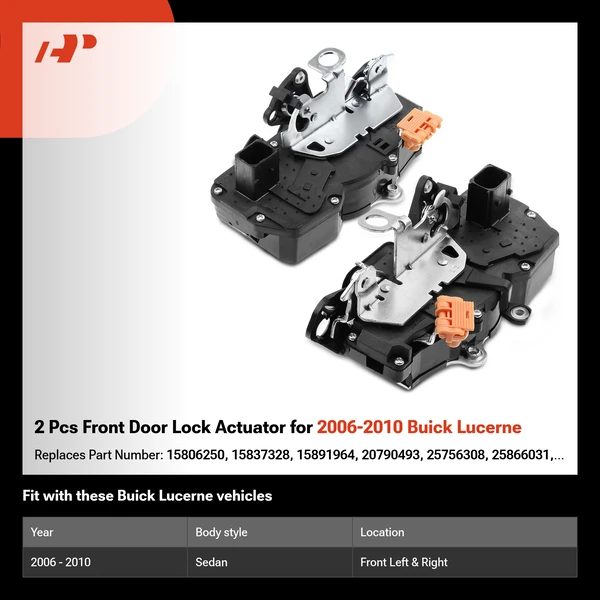 2 Pcs Front Door Lock Actuator for 2006-2010 Buick Lucerne