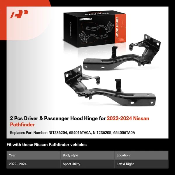 2 Pcs Driver & Passenger Hood Hinge for 2022-2024 Nissan Pathfinder