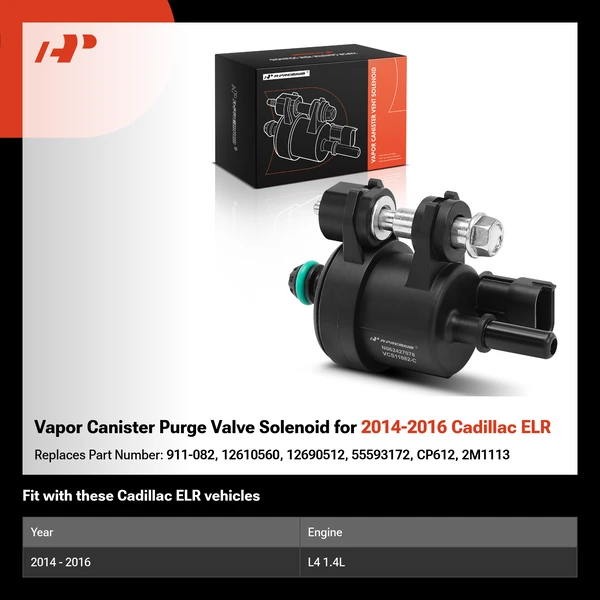 Vapor Canister Purge Valve Solenoid for 2014-2016 Cadillac ELR