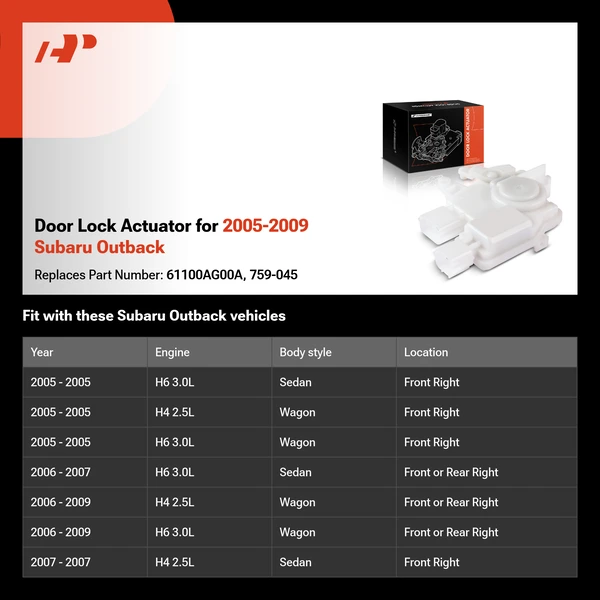 Door Lock Actuator for 2005-2009 Subaru Outback