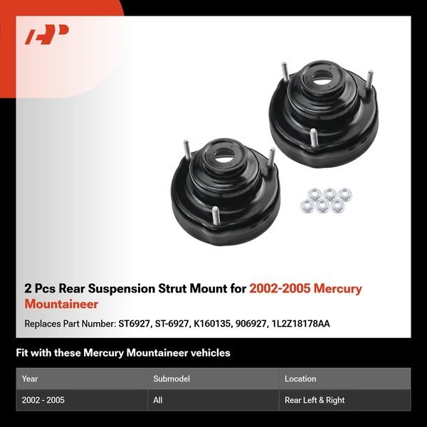 2 Pcs Rear Suspension Strut Mount for 2002-2005 Mercury Mountaineer