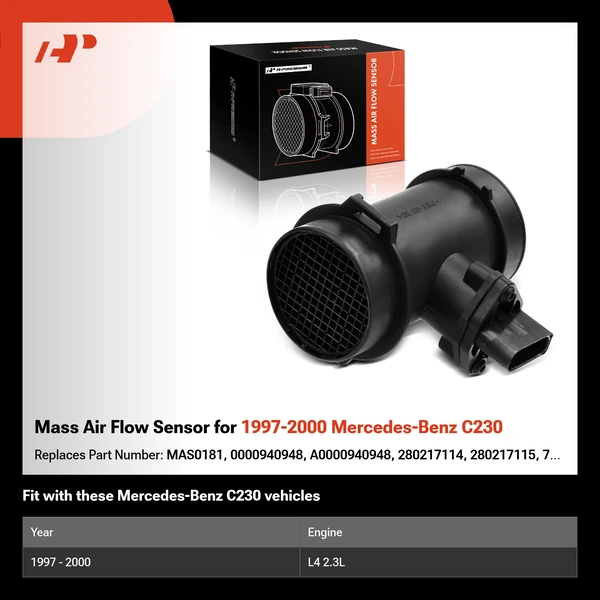 Mass Air Flow Sensor for 1997-2000 Mercedes-Benz C230