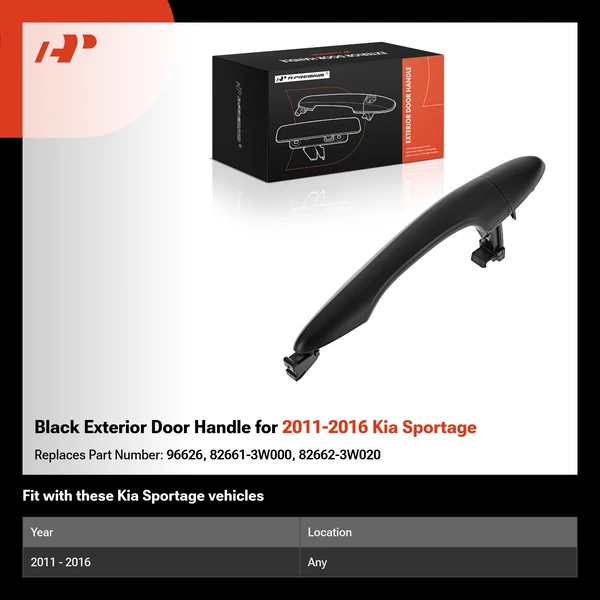 Black Exterior Door Handle for 2011-2016 Kia Sportage
