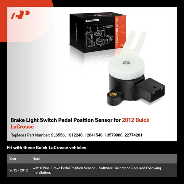 Brake Light Switch Pedal Position Sensor for 2012 Buick LaCrosse