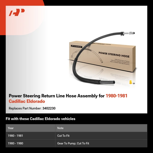 Power Steering Return Line Hose Assembly for 1980-1981 Cadillac Eldorado
