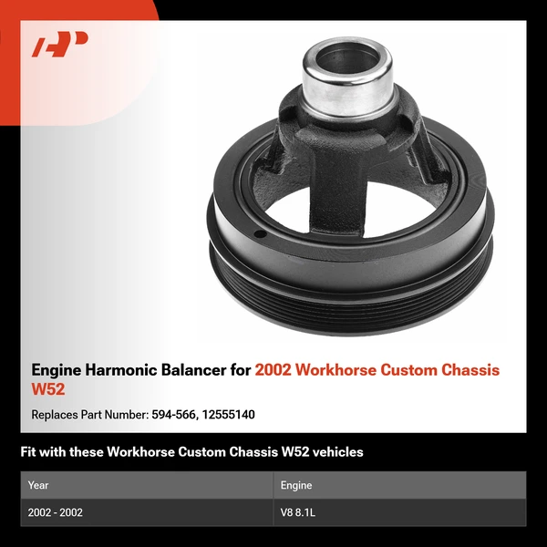 Engine Harmonic Balancer for 2002 Workhorse Custom Chassis W52